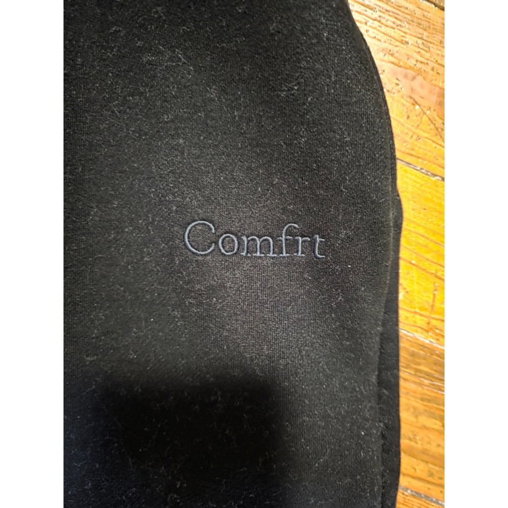 Comfrt Black Fleece Wide Leg Sweatpants Relaxed Fit Lounge Pants Medium - Picture 3 of 4